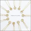 Pendant Necklaces 12 Constellation Necklace Simple Inlaid Zircon 18 Gold Plated Pendant Jewelry For Women Drop Delivery 2021 Necklace Dh16H