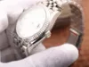 EWF Just 126234 A3235 Automatische Unisex-Uhr für Herren und Damen, 36 mm geriffelte Lünette, silbernes Diamanten-Zifferblatt, JubileeSteel-Armband, Super Edition, Karte der gleichen Serie, Puretime E5
