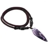 Pendentif Colliers Sunyik Purple Crystal Facettes Pierre Chakra Guérison Amulette Collier Cordon pour Femmes Hommes