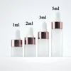 Perfume Bottle 503020Pcs 2ml 3ml 5ml Frosted Glass Dropper Bottles Empty Essential Oil Jars Vials With Pipettes 220909