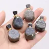 Pendant Necklaces Natural Stone Gem Grey Agate PerfumeBottle Handmade Crafts DIY Charm Necklace Jewelry Accessories Gift Making 20x35mm