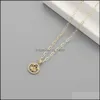 Pendant Necklaces 12 Constellation Necklace Simple Inlaid Zircon 18 Gold Plated Pendant Jewelry For Women Drop Delivery 2021 Necklace Dh16H