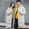 Men's Down Parkas Fashion 2022 Couples White Duck Down Jacket Korean Work Clothes Men Lengthened Over Knee Thicken Warm Outdoor Winter Down Coats Y22