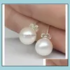 Stud S925 Sier Plated 6Mm 8Mm 10Mm Imitation Pearl Ball Stud Earrings Womens Fashion Jewelry Wedding Party Ed029 Drop Delivery 2021 Dh Dhc03