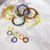 Halskette Ohrringe Set 2022 Trendy transparent Farbharz Acryl -Twist Ring Armband Einstellbare unregelm￤￟ige runde Damen Chic Charm Koreaner