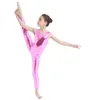 Teen Girls Catsuit Costumes Shiny Metallic Ballet Dance Gymnastics Leotard Jumpsuit Unitard Dancewear For Stage Performance