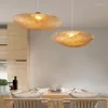 Pendant Lamps Modern Design El Hall Bamboo LED Lamp Wood Lights Diningroom Livingroom Hanging Restaurant Loft Vila Home Light