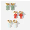 Charm Mushroom Earrings For Women Pendant 18K Gold Stainless Steel Ear Buckle Drop Delivery 2021 Jewelry Mjfashion Dhxkj