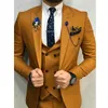 Men's Suits Blazers 3 Piece Slim Fit Men Suits Formal Style Brown Male Fashion Wedding Tuxedo for Groomsmen Dinner Jacket with Vest Pants 220909