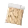 100 PCS Forks Pure Bamboo يمكن التخلص منها في فاكهة خشبية شوكة الحلوى شوكة الكوكتيل
