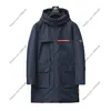 22fw 이탈리아 유명 럭셔리 남성 롱 거위 다운 재킷 북쪽 겨울 후드 코트 레드 라벨 편안하고 따뜻한 재킷 비즈니스 캐주얼 남성 의류 M-3XL