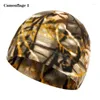 Beretten Men Dames Winter Winter Warm Outdoor Faux Fleece Ronde Hoed Camouflage Camouflage Solid kleur Winddichte militaire tactische beanie Skull Cap