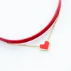 Collares colgantes Moda Pequeño Corazón Rojo Cuello Cadena Gargantilla