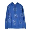 Women's Hoodies Sweatshirts Oversized Cartoon smiley print retro hooded sweater warm solid color Harajuku round Y2K park street pullover punk sweatshirt 220909