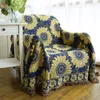 Cobertores decoração de casa azul girassol cobertor mistura de borla bohemia cama de cadeira de cadeira capa da vila americana vila têxtil