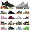 triple s casual shoes designer men women platform sneakers Black White Beige Dark Grey Orange Green Khaki Sky Blue Bred Silver mens trainers Jogging Walking