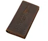 Wallets Men's Vintage Crocodile Genuine Leather Wallet Brown Cowhide Long Bifold Chain Snap With Phone Pocket Fashion Purse
