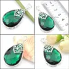 Pendant Necklaces Handmade 6 Pieces Real Huge Water Drop Fire Green Quartz Pendants 925 Sterling Sier Plated Lovers 1.58Inch Delivery Dhszy