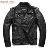 Mens Ceketler Maplesteed Klasik Motosiklet Ceketleri Erkek Deri Ceket 100% Doğal Cowhide Kalın Moto Ceket Kış Kılıfı 6167cm 6xl M192 220909