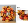 Dekorative Blumen Halloween Herbst Kranz Kürbis Beeren -Tür Hanging Geschenke Kreis Thanksgiving Blume Künstliche Ernte