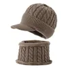 Bérets chapeau d'hiver bonnets chapeaux pour hommes femmes laine écharpe casquettes cagoule masque tricoté capuche oreille Protection cou