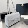 TZ Femmes Luxe Rabat Designer Sac Glitter Strass Haute Capacité Sacs À Main Designers Argent Métal Matériel Chaîne Cross Body Strass Diamon