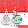 Dangle Chandelier 925 Sier Plated Waterdrop Earrings Vintage Natural Abalone Shell Drop For Women Fashion Jewelry Delivery 2021 Dhsel Dhgmo