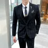 Men's Suits Blazers Boutique 5XLBlazer Vest Trousers Men's Elegant Fashion Business A Variety of Gentlemen Casual Formal Suit Three-piece Suit 220909