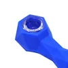 Tuyau à main en silicone de forme unique de diamant de jardin à la maison fumant des conduites d'eau dab avec des bongs en verre pour la vente en gros et au détail