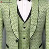 Erkekler Takım Blazers Tasarım Turuncu Çiçek Baskısı Erkekler İnce Fit Düğün Damat Adam Smokin Marka Lüks Şal Yüzü Blazer Ye Pants 3pcs 220909