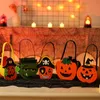 Confezione regalo Zucca di Halloween Sacchetto di caramelle Dolcetto o scherzetto Fantasma Pipistrello Tote s Secchio portatile Confezione tessuta per biscotti 220908