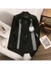 Women's Suits Commute Green Suit Women's Spring And Autumn British Style Design Tie Solid Color Long Sleeve Black Blazer Coat Female