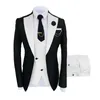 Men's Suits Blazers Men Suits Slim Fit One Button Groom Tuxedos Tailor Made Blazer 3 Pieces Suit Costume HommeJacketVestPantsTie 220909