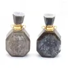 Colares pendentes de pedra natural gema cinza ágata perfumebottle artesanato artesanal de charme diy jóias acessórios de jóias de presentes 20x35mm