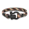 Bracelets porte-bonheur MKENDN hommes manille Camping en plein air sauvetage armée Camouflage garrot d'urgence Paracord pour les femmes