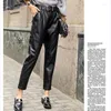 Pantaloni Donna JUJULAND Donna PU Classico Nero Caldo Alta Qualità Gamba Dritta Stile Invernale 93591