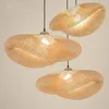 Hanger lampen Chinese klassieke lamp bamboe led -lichten vintage houten decoratie woonkamer huisverlichting verlichtingsarmaturen