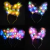 Hair Accessories Lady Light Up Bunny Rabbit Ears Headband Glowing LED Band For Wedding Birthday Halloween Holiday Party Headwear Gift 220909