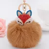 Keychains Faux Fur Alloy Crystal Fine Keychain Fashion Bag Ornaments Car Accessories Pendant Keyring Women Girl Trinket Jewelry