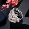2022 Choucong Brand Anneaux de mariage Bijoux de luxe 18K White Gold Fill Pave White Sapphire CZ Diamond Eternity Gemstones Women Cross Engagement Band Ring Gift