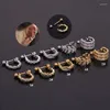 Saplama küpeleri 1pc u tipte paslanmaz çelik halter cz hoop kıkırdak daith robe lob lob kulak piercing takı 0.8x8mmstud