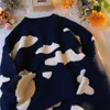 Женские свитера японского стиля пуллеров в стиле корейская уличная одежда Harajuku осень зимний облачный шаблон Jumper Femme 220908