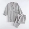 Men's Sleepwear Pajamas For Men 2022 Autumn Winter Thick Cotton Pyjamas Kimono Pajama Sets Quality Home Clothes Pijama Hombre1