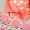 Sznurki Rose LED Flower Lights Fairy Garland Dekoracje choinki na zewnątrz Lampa uliczna Walentynki Wedding Garden Decor