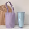 Plunjezakken draagbare bekerhouder canvas cover fles draagtas case milieuvriendelijke koffie opslag melkthee crossbody handtas voor reizen