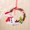 Dekorativa blommor Jul trä rotting krans xmas dörr girland hänge ornament glada träddekorationer för hem 2022 navidad presenter
