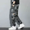 Męskie spodnie Czarne spodnie ładunkowe Mężczyźni Y2K Streetwear Casual Pants Green Plus Size Cotton Multi Camuflage Street Wear Style Korean Fashion T220909