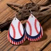 Hoop-Ohrringe Mode-Persönlichkeit Ladies Baseball PU Multi-Layer Striped Leder Accessoires für Schmuck Großhandel