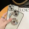 Plating Clear cases Logo Hole Glitter Bling Rhinestones Diamond Phone Case For iPhone 15 14 13 12 11 Pro Max x xs xr 7 8 plus Protective Soft Silicone Cover