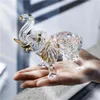 Decorative Figurines H&D Handmade Crystal Thai Elephant Statue With Trunk Up Figurine Home Decor Table Centerpiece Glass Art Animals